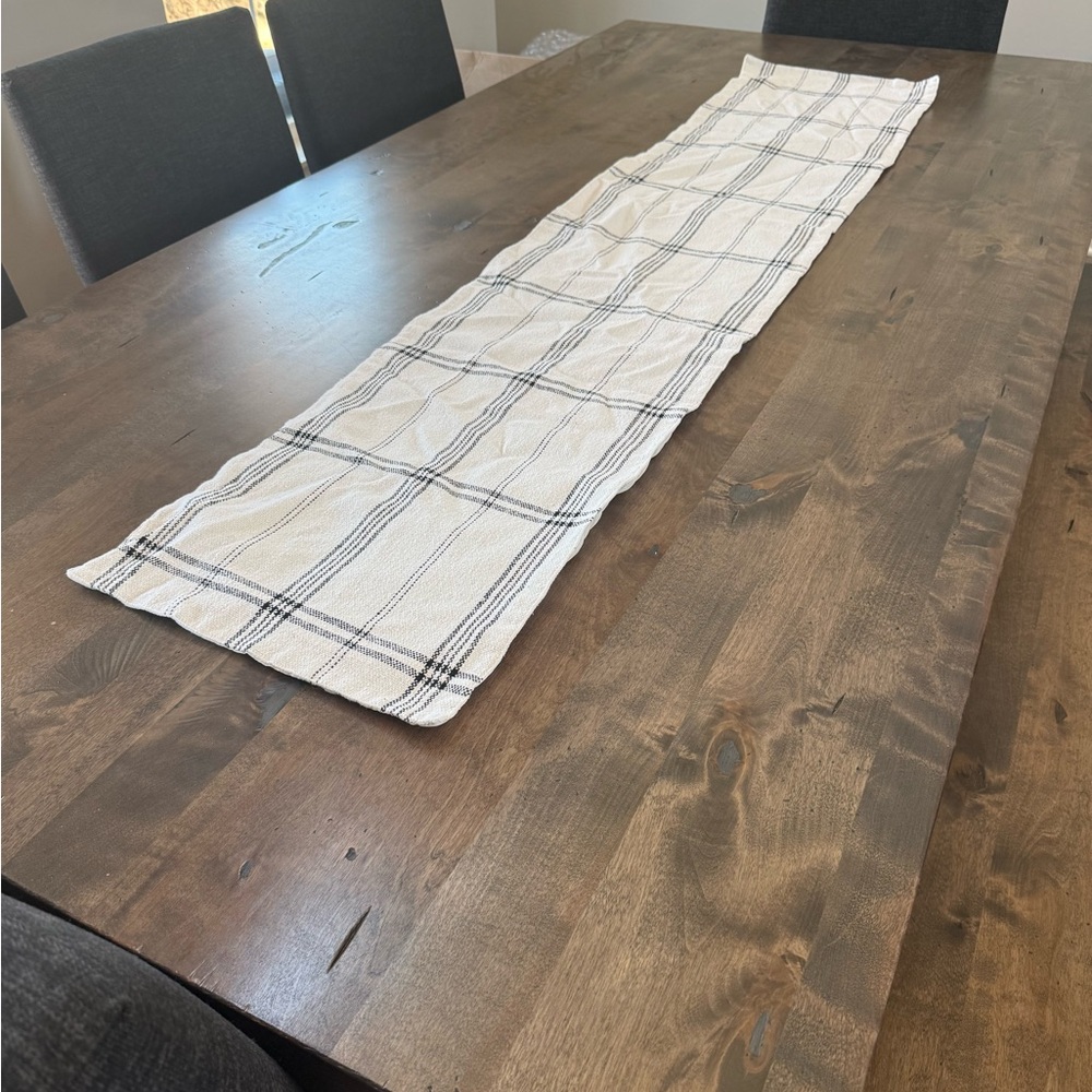 Plaid Table Runner - Black and White